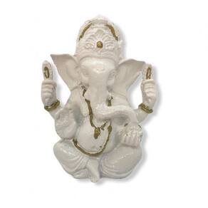 Imagem Ganesh Baby Meditando Escultura Resina 10 cm