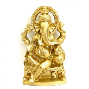 Imagem Ganesh com Arco Escultura Resina 14 cm