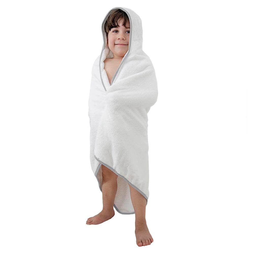 Toalha de Bebê com Capuz Comfort Power Cinza - 80x100cm