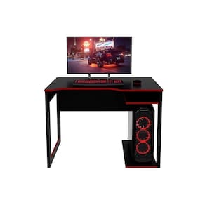 Mesa Computador Gamer Me4161 Preto/vermelho - Tecno Mobili