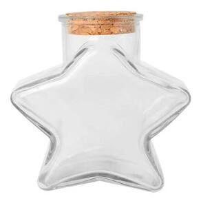 Kit 4 Potes de Vidro Estrela com Tampa 150ml