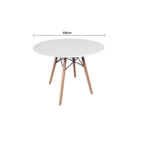 Mesa De Jantar Redonda Eiffel Design - Pé Palito - 80 Cm - Branco