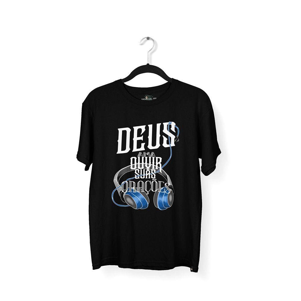 Camiseta Masculina Fone Deus Preta