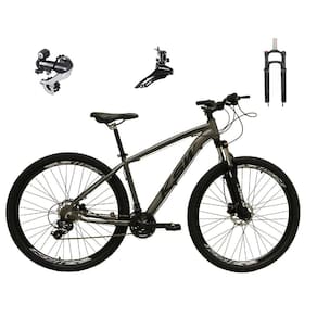 Bicicleta Aro 29 Ksw Xlt 24v Câmbio Tras. Shimano Acera K7 Garfo Trava Freio a Disco - Grafite