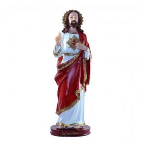 Imagem Sagrado Coração Escultura Resina 31 cm