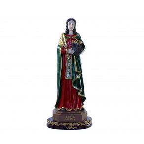 Imagem Santa Apolônia Escultura Resina Estátua 28 cm