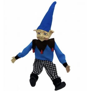 Imagem Duende Azul Articulável Resina Tecido 25 Cm
