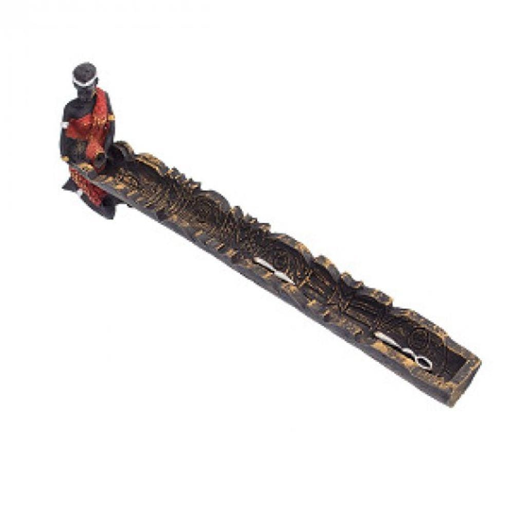 Imagem Incensário Régua Africano Escultura Resina 27 Cm
