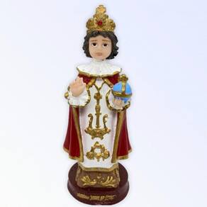 Imagem Menino Jesus de Praga Escultura Resina 15 cm