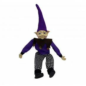 Imagem Duende Roxo Articulável Resina Tecido 25 Cm
