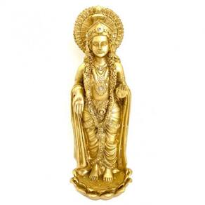 Imagem Parvati Dourada Escultura Resina Estátua 24 cm