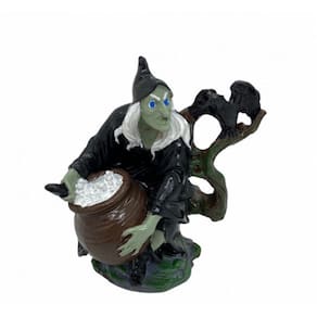 Imagem Bruxa Caldeirão Escultura Resina 10 cm