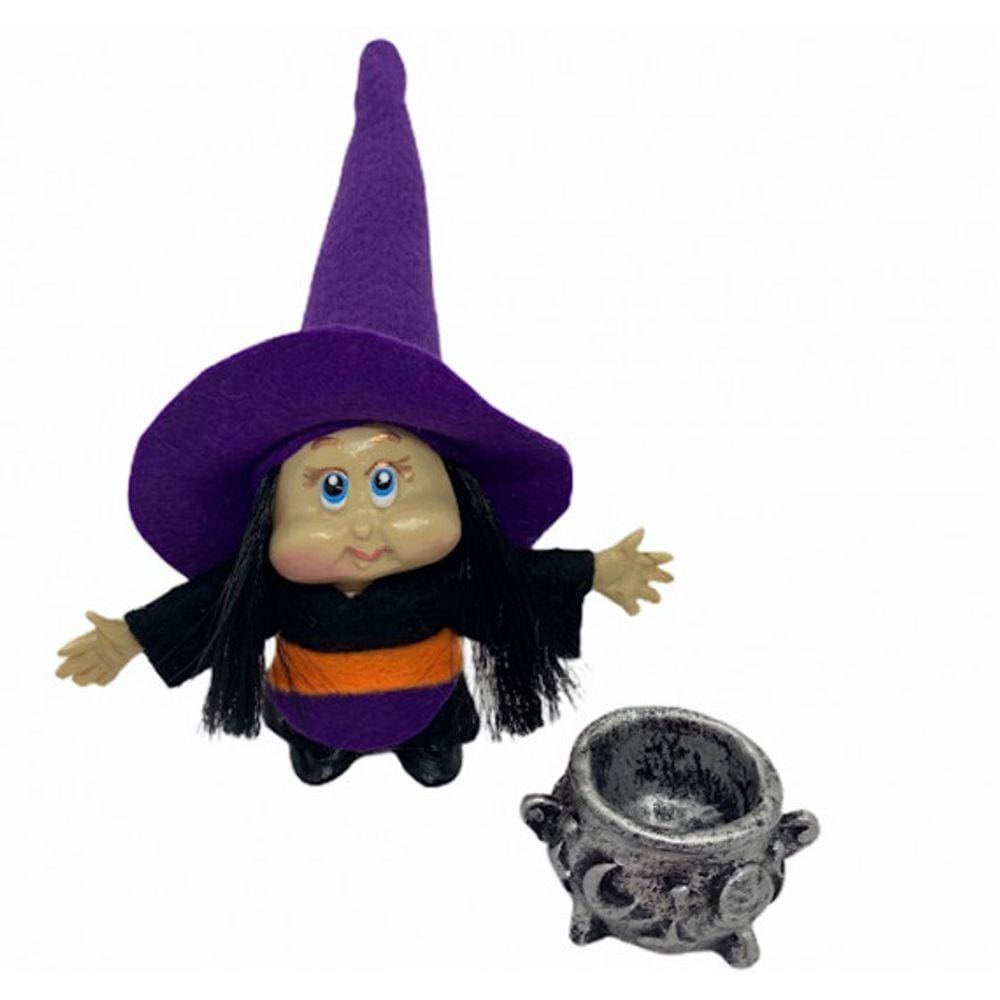 Imagem Bruxa Xalamada Lilás Escultura Resina 12 Cm