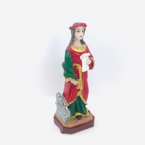 Imagem Santa Cecília Escultura Resina Estátua 07 cm