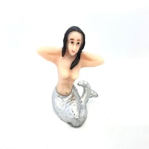Imagem Sereia Prata Escultura Resina 07 cm