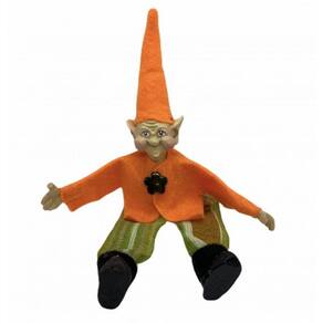 Imagem Duende Travesso Laranja Articulável Resina 20 Cm