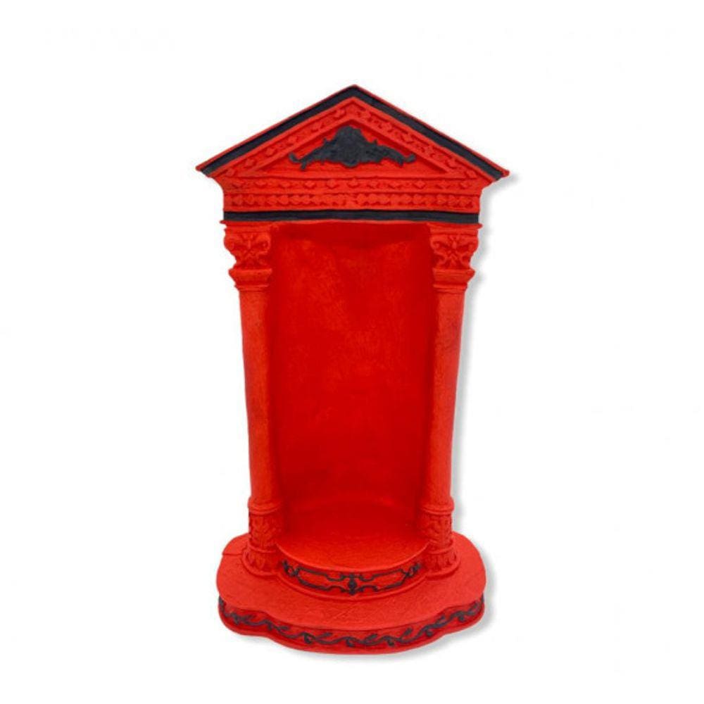 Imagem Oratório Vermelho e Preto Escultura Resina 24 Cm
