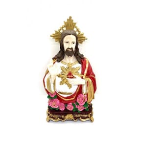 Imagem Jesus Sagrado Busto Escultura Resina 30 cm