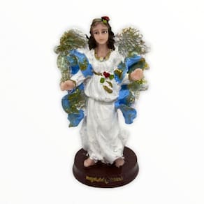 Imagem Anjo da Guarda Azul Escultura Resina 14 cm