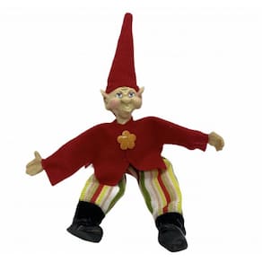 Imagem Duende Travesso Vermelho Articulável Resina 20 Cm