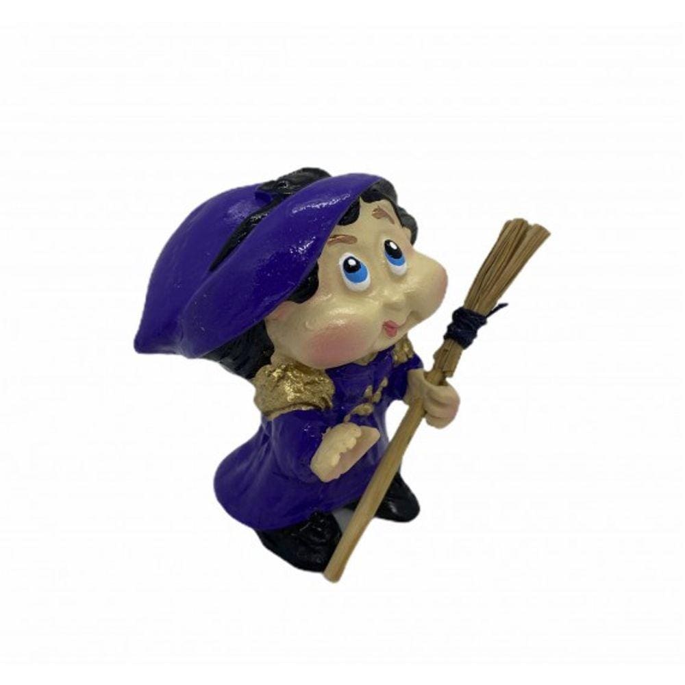 Imagem Bruxa Marthinha Lilás Escultura Resina 08 Cm