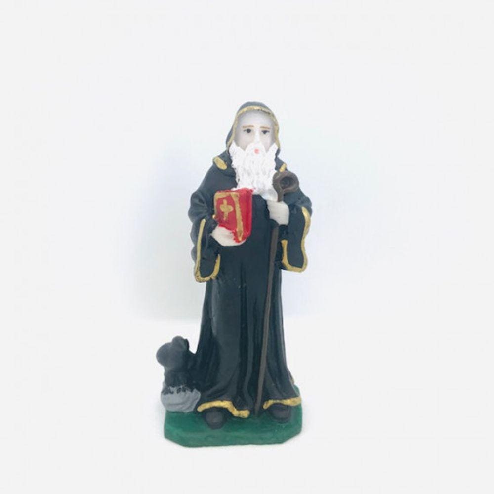 Imagem Santo Bento Escultura Resina Estátua 07 cm