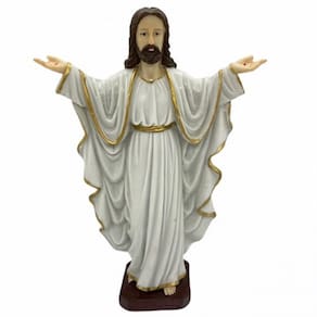 Imagem Jesus Braços e Palmas Escultura Resina 29 cm