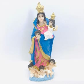 Imagem Nossa Sra Das Cabeças Escultura Resina 07 cm