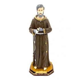 Imagem São Padre Pio Escultura Resina Estátua 28 cm