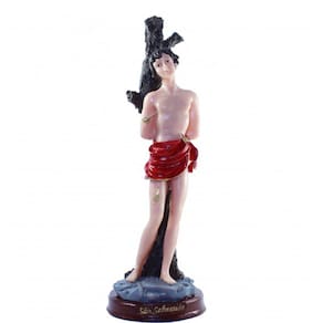 Imagem São Sebastião Escultura Resina Estátua 28 cm