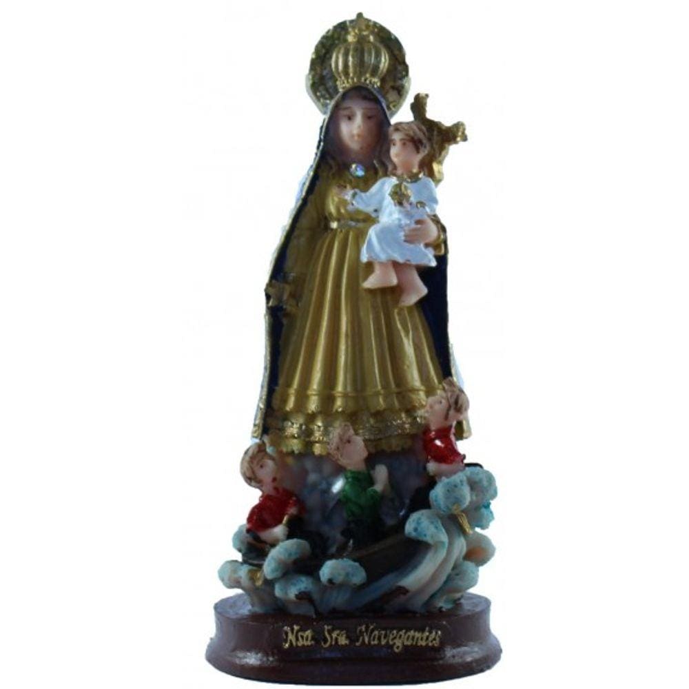 Imagem Nossa Sra Dos Navegantes Escultura Resina 14 cm