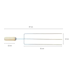 Espeto Triplo 69 Cm Cabo Madeira
