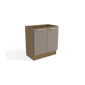 Balcão de Cozinha 80cm 2 Portas Madeira Kappesberg Nogueira/Cinza
