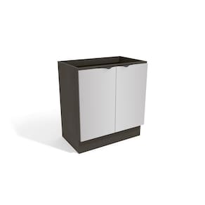 Balcão de Cozinha 80cm 2 Portas Kappesberg Onix/Steel