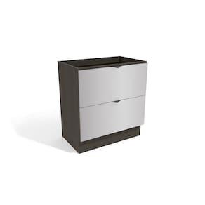 Balcão de Cozinha 80cm 2 Gavetões Kappesberg Onix/Steel