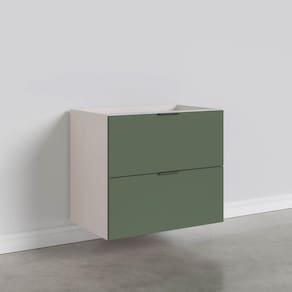 Balcão 2 Gavetões Sem Tampo Ipanema CabeCasa MadeiraMadeira Verde Folha/Branco