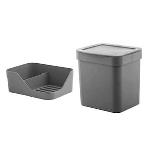 Kit Cozinha Organizador Porta Detergente Lixeira - Branco