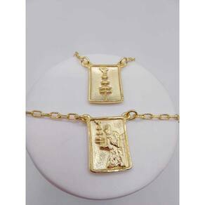 Escapulário Placa De Oxalá Banhado A Ouro 18K A