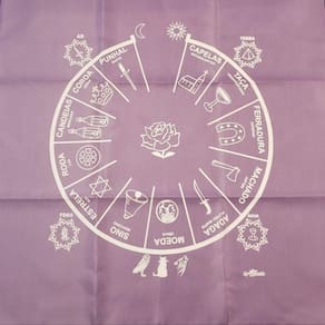 Toalha Para Jogo De Cartas Cigana Lilás Em Tecido 70x70 Cm