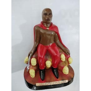 Imagem Exu 7 Caveiras Escultura Gesso Estatua 20 Cm