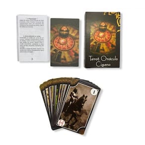 Tarot Oráculo Cigano Preto e Laranja 36 Cartas e Manual