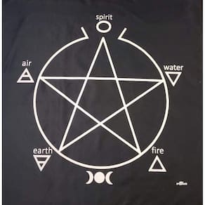Toalha Pentagrama Para Baralho Preta Em Tecido 70x70 Cm