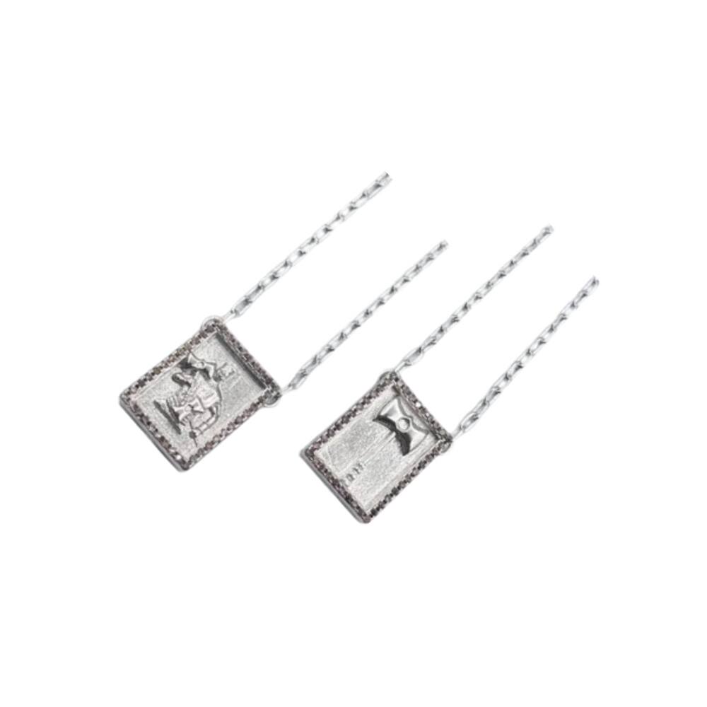 Escapulário Caixa Zircônia Orixá Xangô Banhado A Rhodium