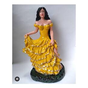 Imagem Cigana Do Amor Amarela Escultura Gesso Estatua 25 Cm