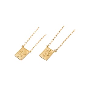 Escapulário Placa Orixá Logun Edé Banhado À Ouro 18K