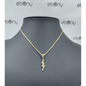 Conjunto Pingente Raio De Iansã + Corrente Banhado Ouro