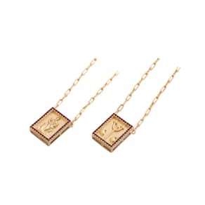 Escapulário Caixa Zircônia Exu Banhado A Ouro 18K Vermelho