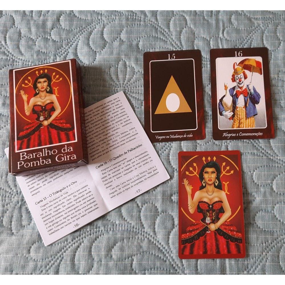 Baralho Pomba Gira Vermelho 36 Cartas e Manual