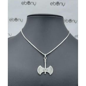 Conjunto Pingente Machado Xangô + Corrente Banhado R