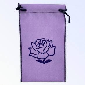 Estojo Para Cartas Flôr Lilás Em Tecido 22x14 Cm